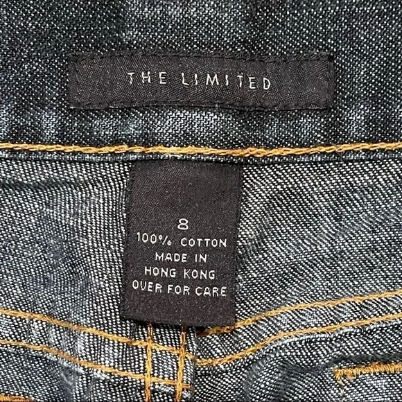 The Limited Dark Wash Denim Jeans w/ Perm Crease Straight Leg Classic Fit - Picture 3 of 14